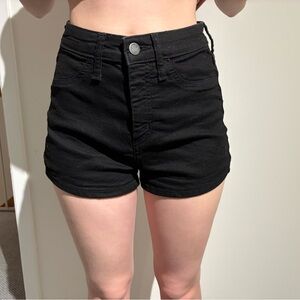 wild fable High Waist Black Denim Shorts